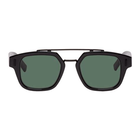 DiorFraction1 Black Rectangular Sunglasses .